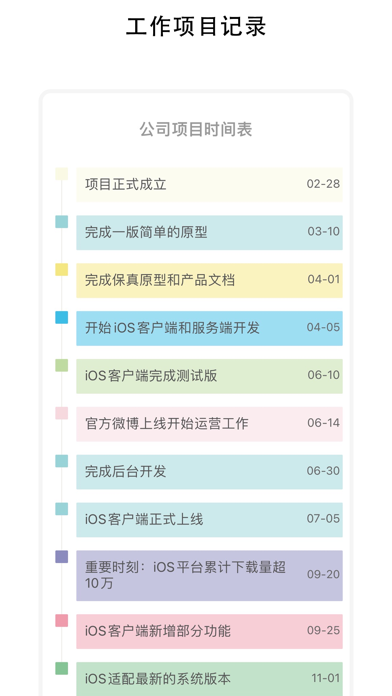 时间线-规划或记录生活工作的大小事情、时光节点回忆录