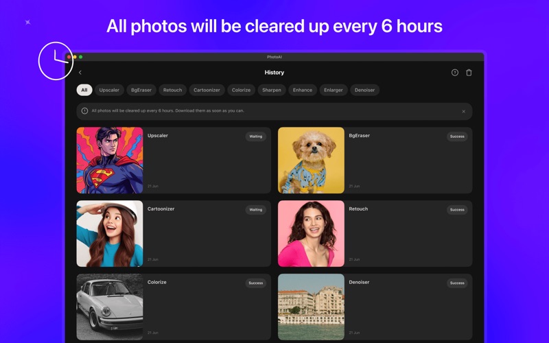PhotoAIAI增強无损放大背景移除