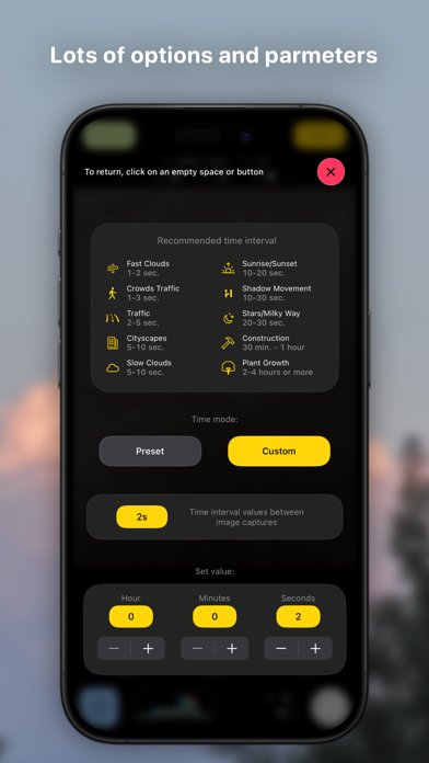Time lapse Camera: 延时摄影, 专业相机