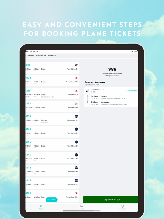 廉价预订航班、酒店