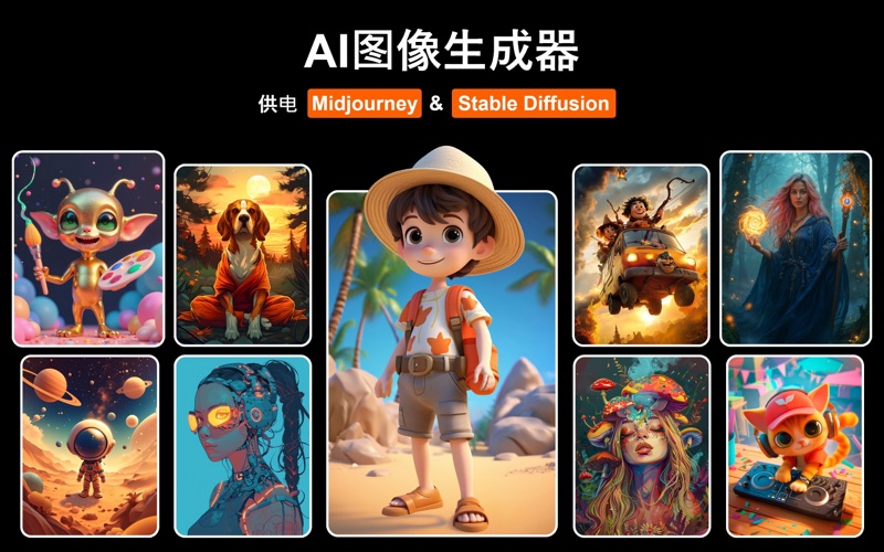 AI图像生成器创建3D艺术和照片制作器