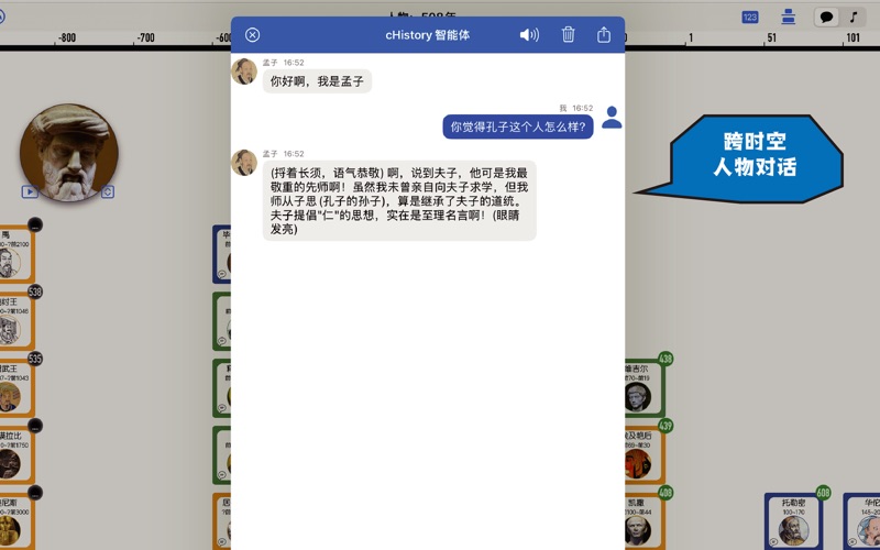 时间上的人物AI面对面