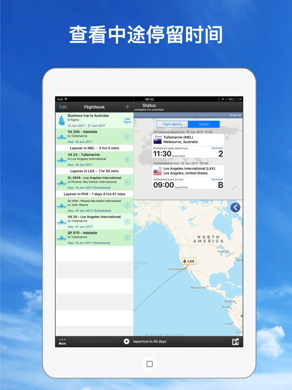 航班追踪器专业版 - 航班 管家, 实时 航班, 飞行 雷达