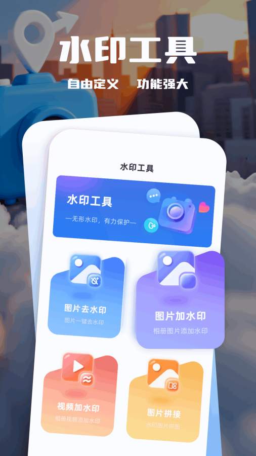 可改定位水印相机