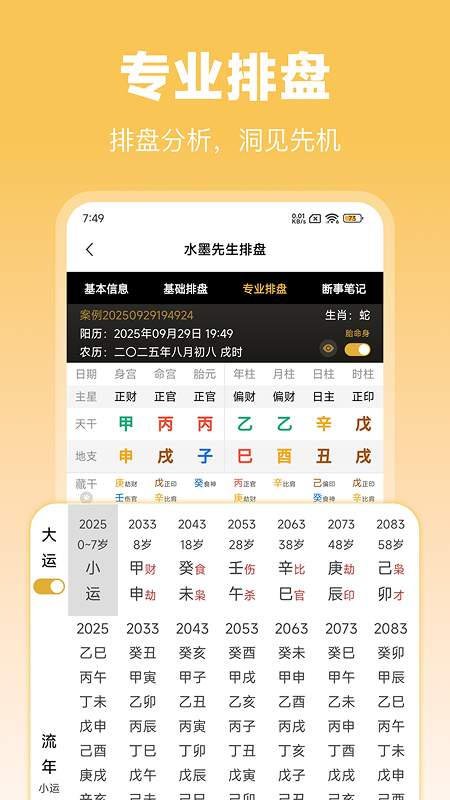 水墨先生八字排盘