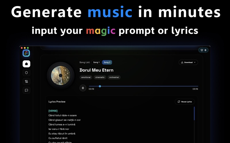 AI音乐生成器歌曲创作和制作