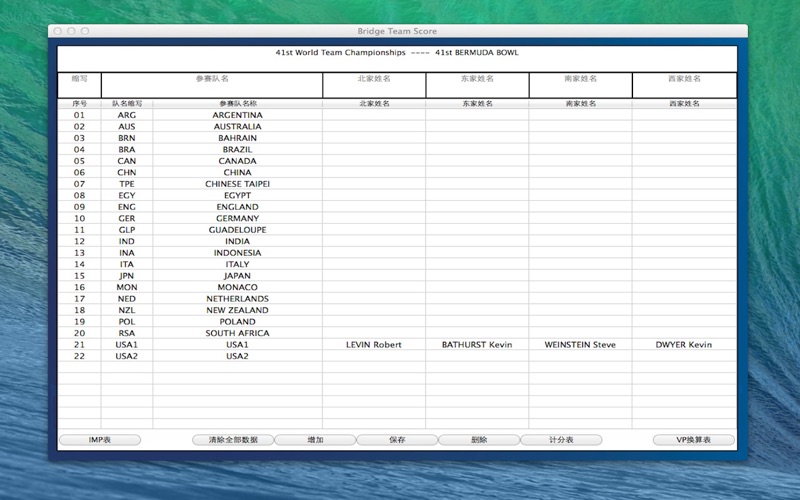 桥牌复式赛计分程序