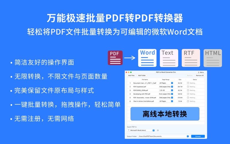 PDF转Word转换器一键批量WPS迅捷PDF文档格式转换