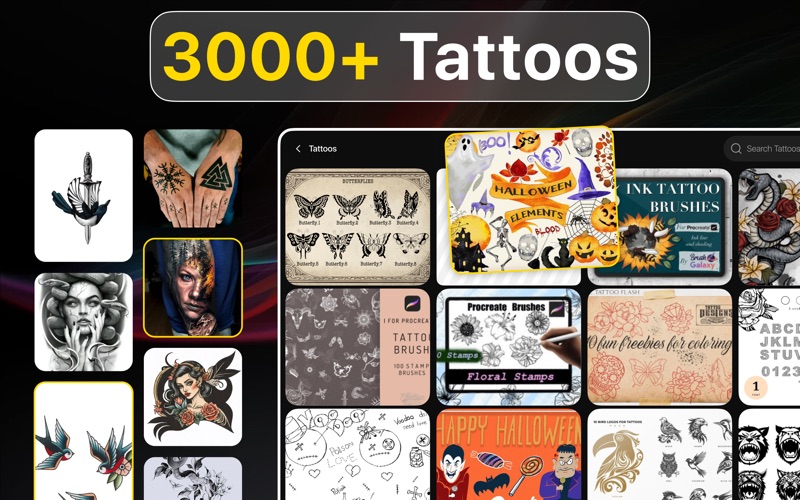 绘画用画笔和工具用于Procreate