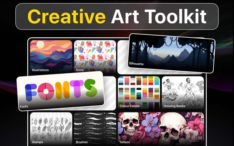 绘画用画笔和工具用于Procreate