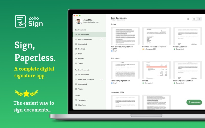 电子签名应用_ZohoSign