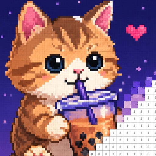 像素涂色游戏拼豆游戏像素数字填色拼图调色PixelPop